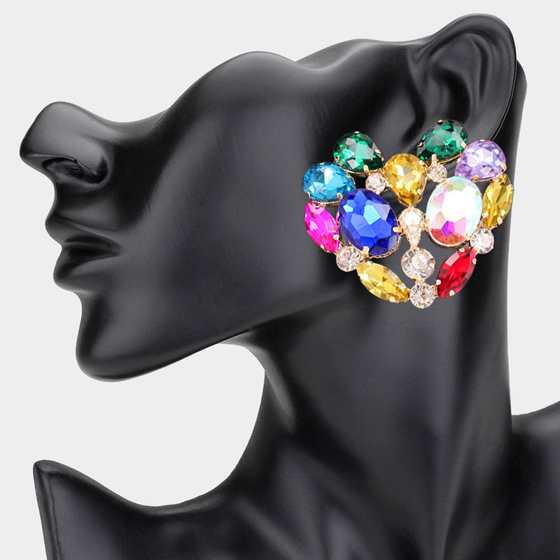 Heart Cluster Stud Earrings
