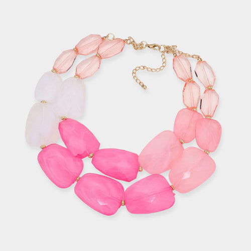 Pebble Resin Necklace & Earring Set