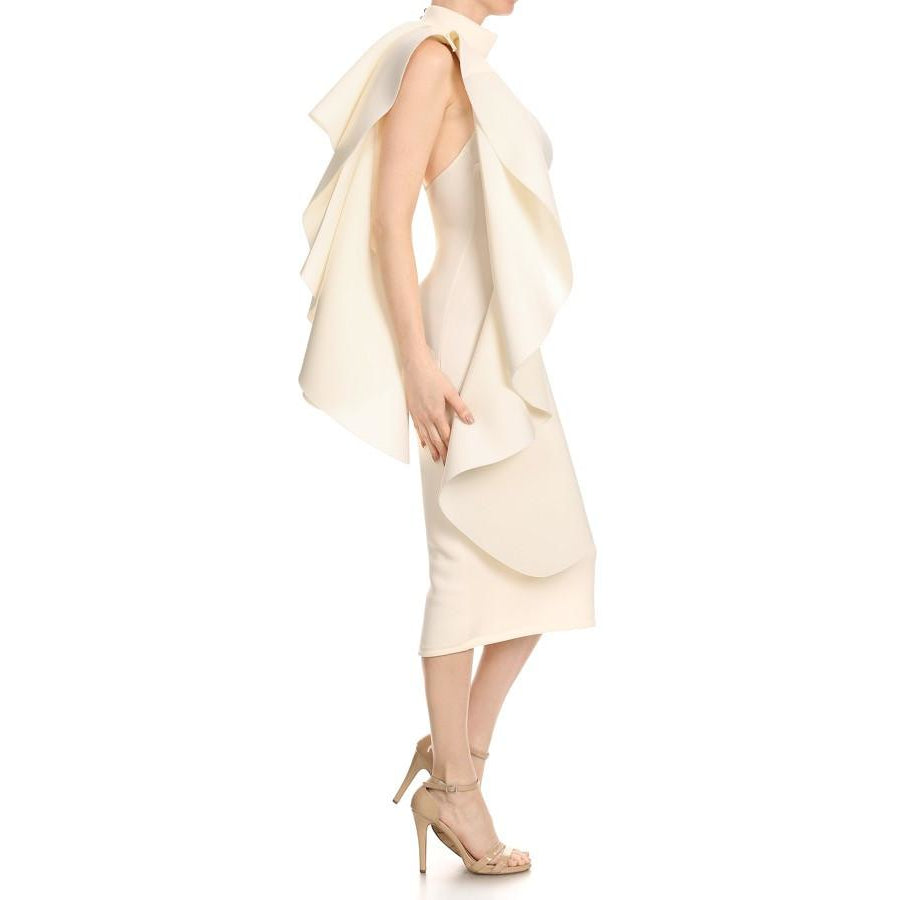 Classic Ruffle Halterneck Dress