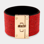 Rhinestone Lock Bracelet