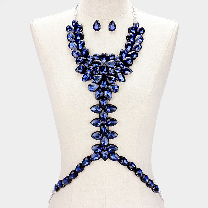The "Elegant" Body chain Necklace & Earring Set