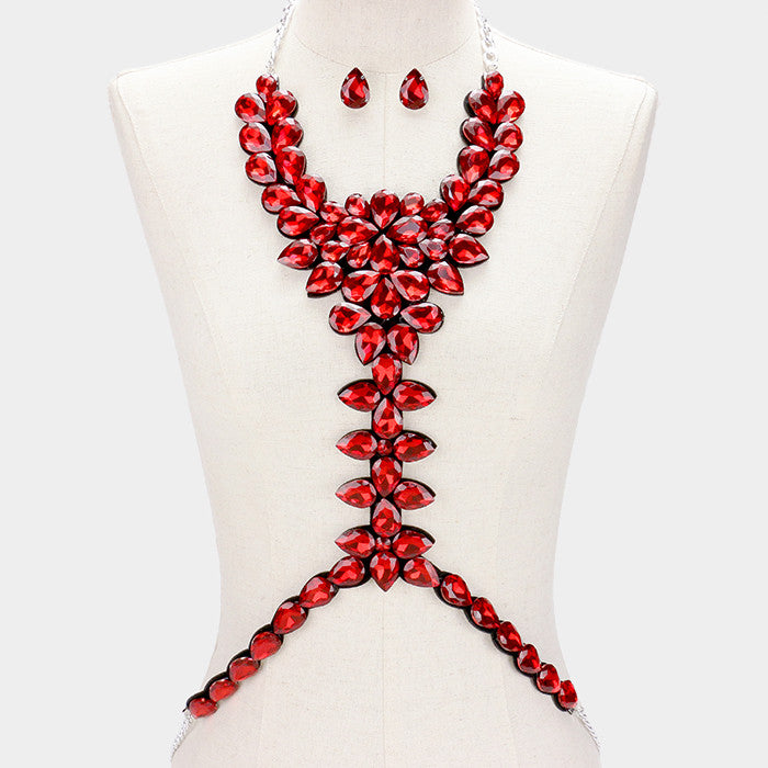 The "Elegant" Body chain Necklace & Earring Set