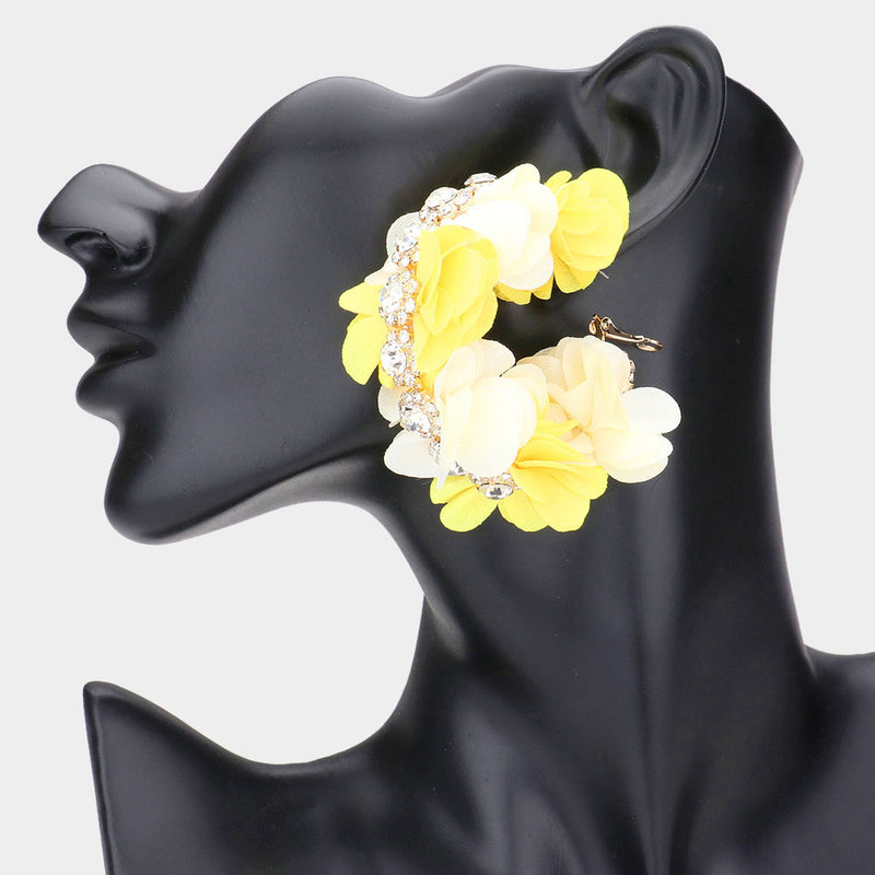 Floral Hoop Earrings