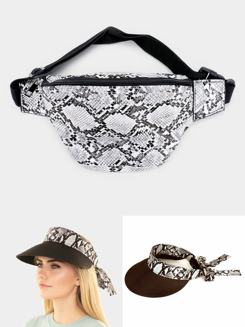 Snakeskin Fanny Pack & Hat Bundle