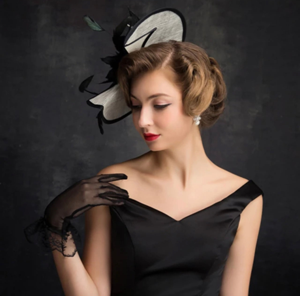 Black & White Facinator Hat