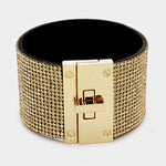 Rhinestone Lock Bracelet