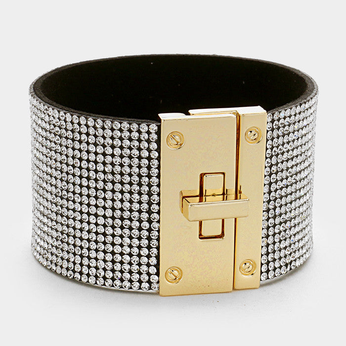rhinestone bracelet, rhinestone, bracelet, lock bracelet, paparazzi ready