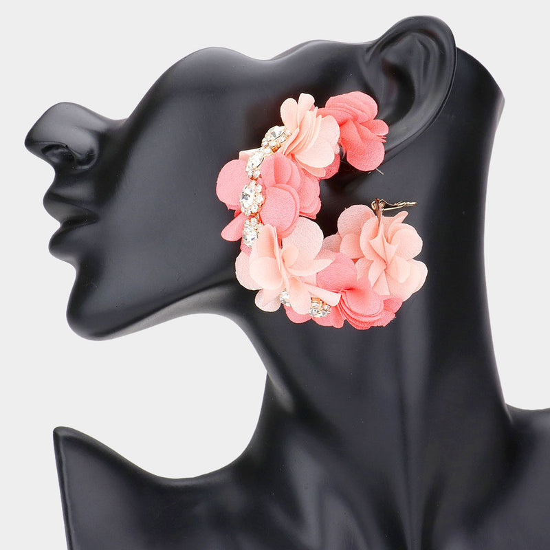 Floral Hoop Earrings