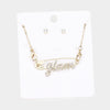 Glam Rhinestone Safety Pin Necklace Set