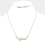 Glam Rhinestone Safety Pin Necklace Set