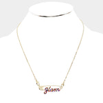 Glam Rhinestone Safety Pin Necklace Set