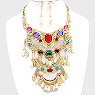 Bejeweled Statement Necklace & Earring Set