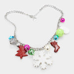 Snowflake Charm Necklace & Earring Set