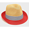 Two Tone Striped Fedora Hat