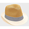 Two Tone Striped Fedora Hat