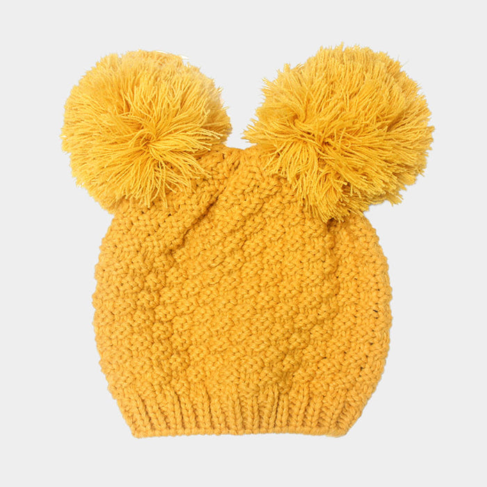 Knitted Pom Pom Beanie