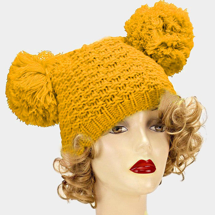 Knitted Pom Pom Beanie