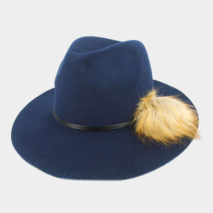 Pom Pom Fedora Hat