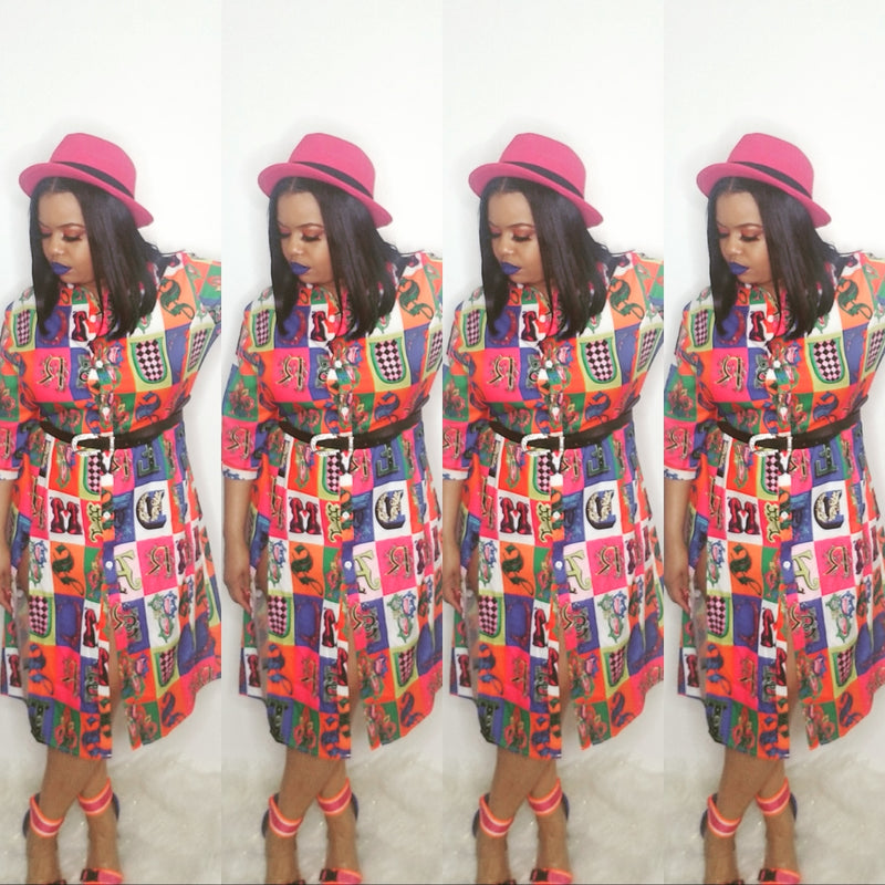 Fierce in Colours Shirt Dress
