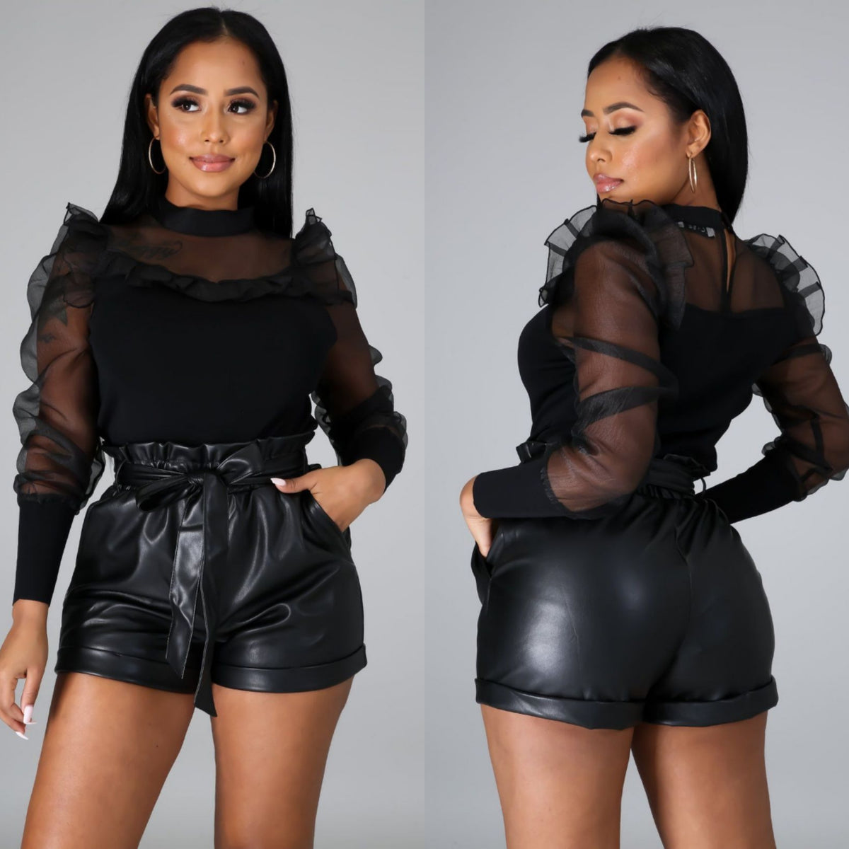 Raven Faux Leather Shorts