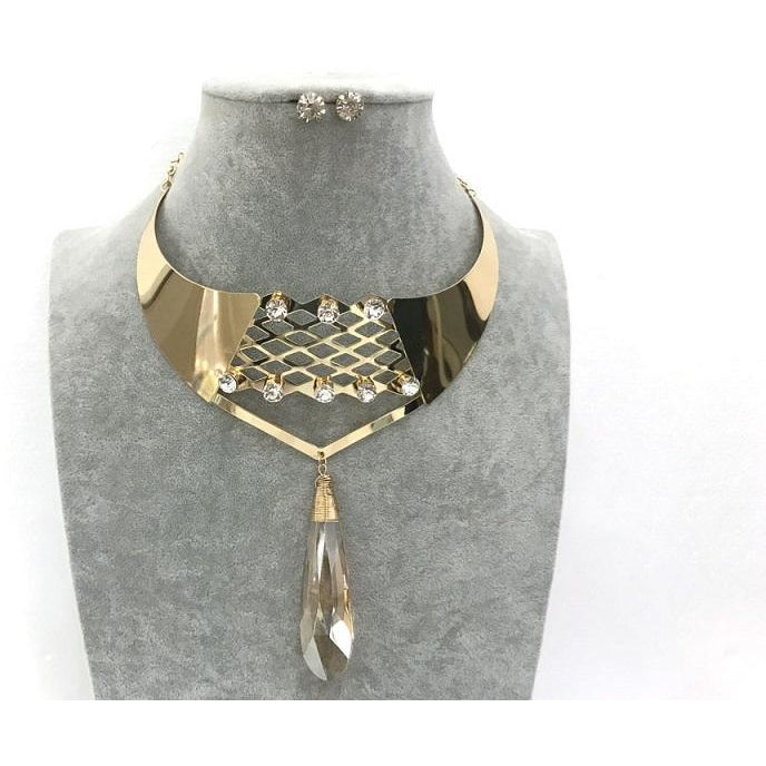 Chunky crystal stone Necklace Set