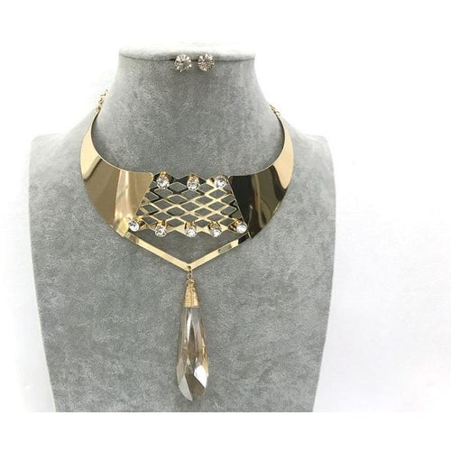 Chunky crystal stone Necklace Set