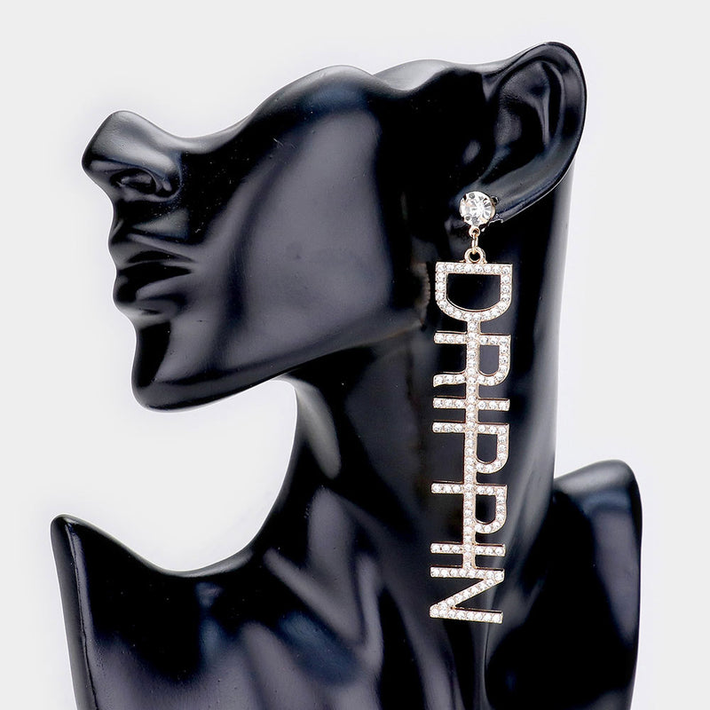 Drippin Rhinestone Earrings