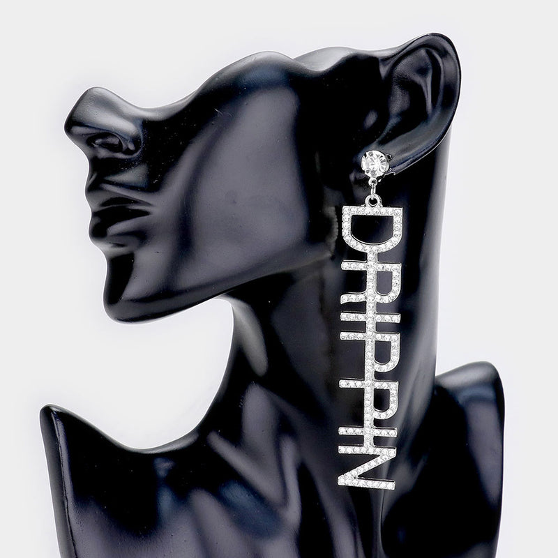 Drippin Rhinestone Earrings