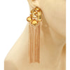 Stone Chain Tassel Earrings
