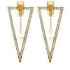 Gold Triangle Stone Earrings