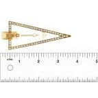 Gold Triangle Stone Earrings