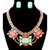 Pastel Faceted Stone Necklace & Earring Set