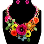 Floral Statement Necklace & Earring Set