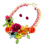 Floral Statement Necklace & Earring Set