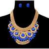Gold Accent Stone Bib Necklace & Earring Set