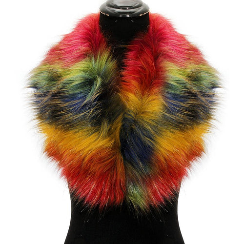 faux fur, fur collar, fur scarves, multi color fur