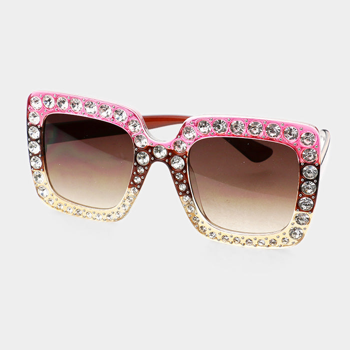 Diamond Luxe Color Block Sunglasses
