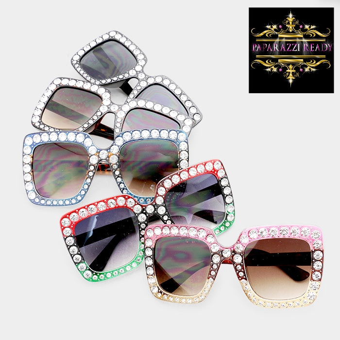 Diamond Luxe Color Block Sunglasses