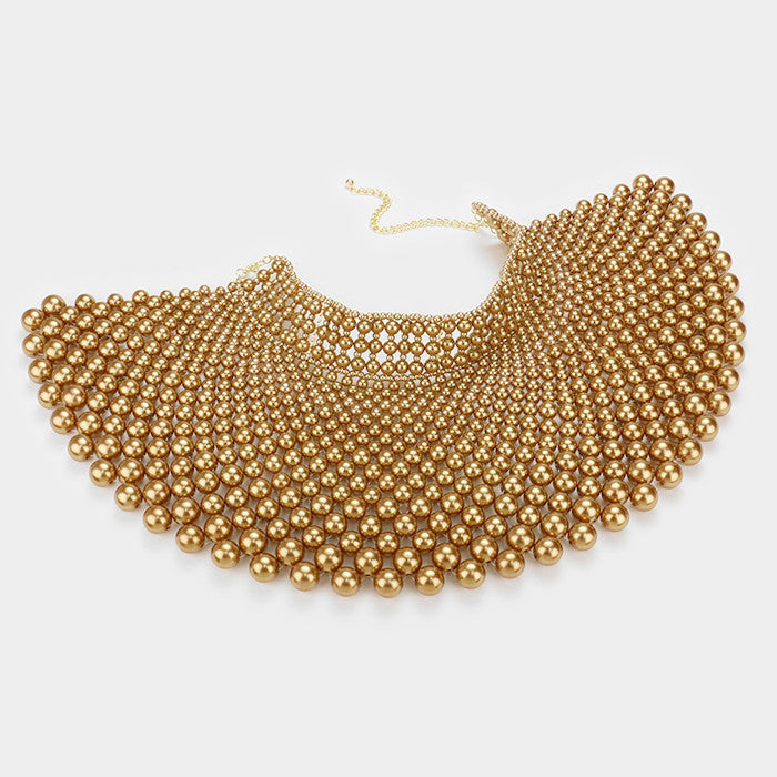Queen Of Pearls Armor Choker  Necklace Set