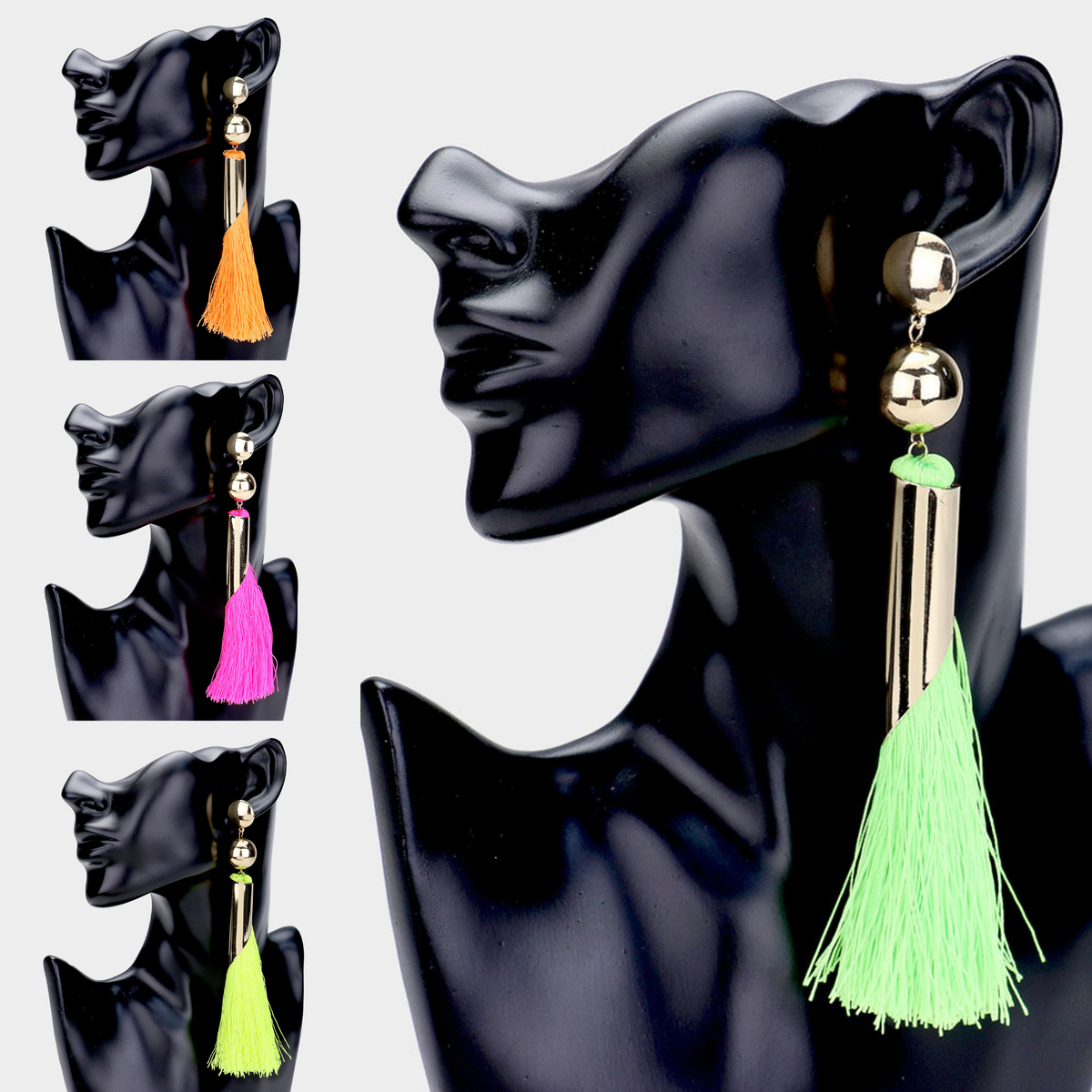 Neon Tassel Earrings