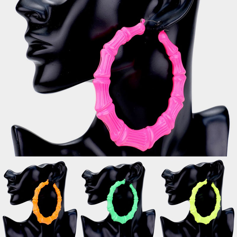 Neon Bamboo Earrings
