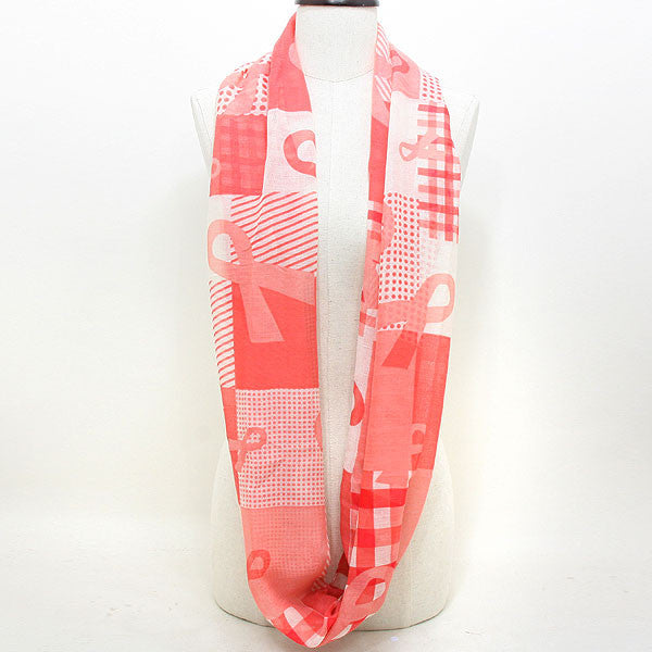Pink Ribbon Infinity Scarf