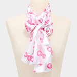 Pink Ribbon Breast Cancer Awareness Scarf