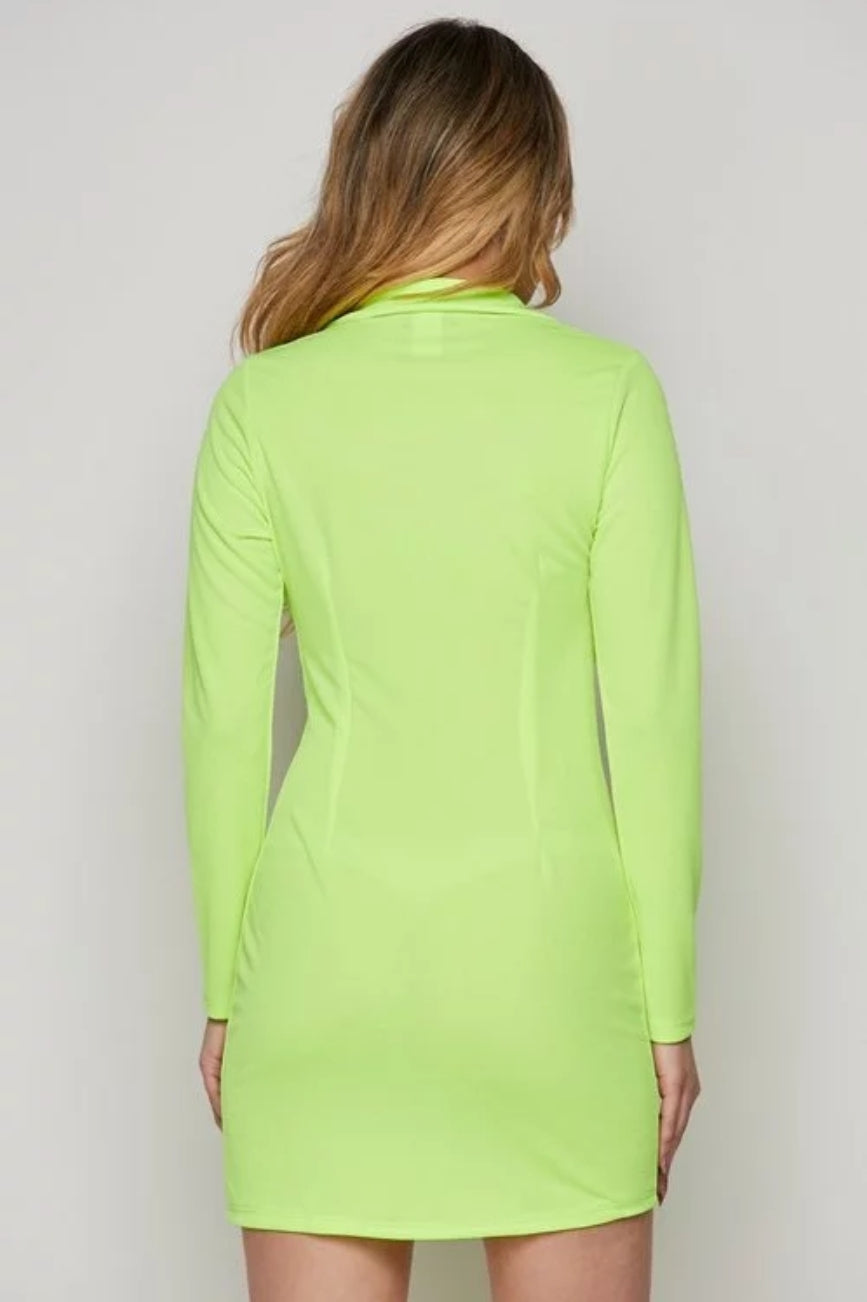 neon blazer dress Neon Olympia Blazer Dress by Black Halo