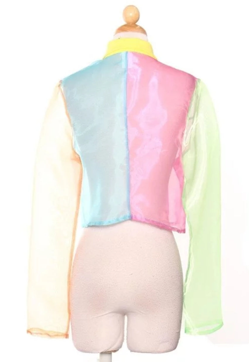 Color Block Crop Top