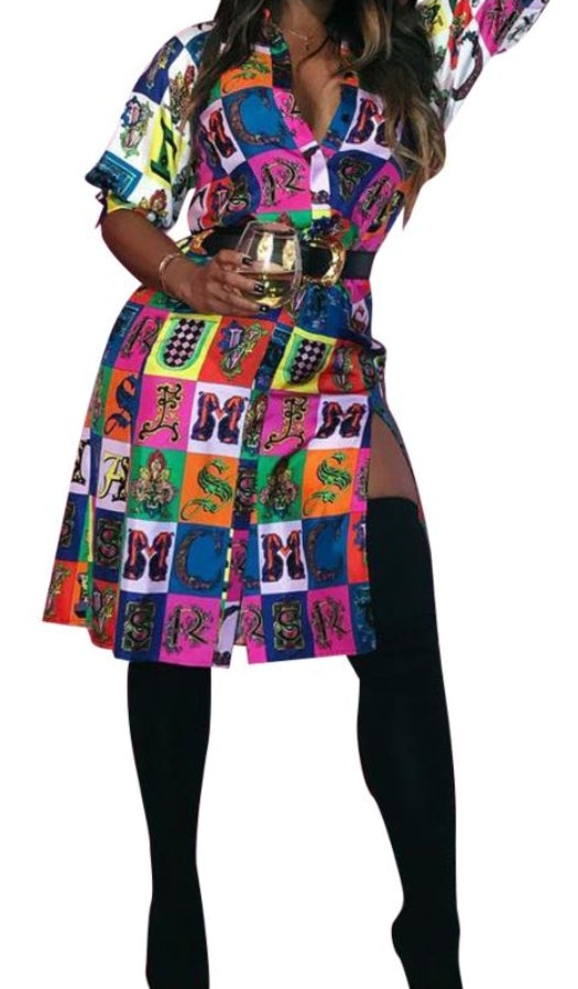 Fierce in Colours Shirt Dress