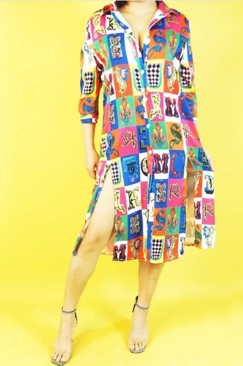 Fierce in Colours Shirt Dress