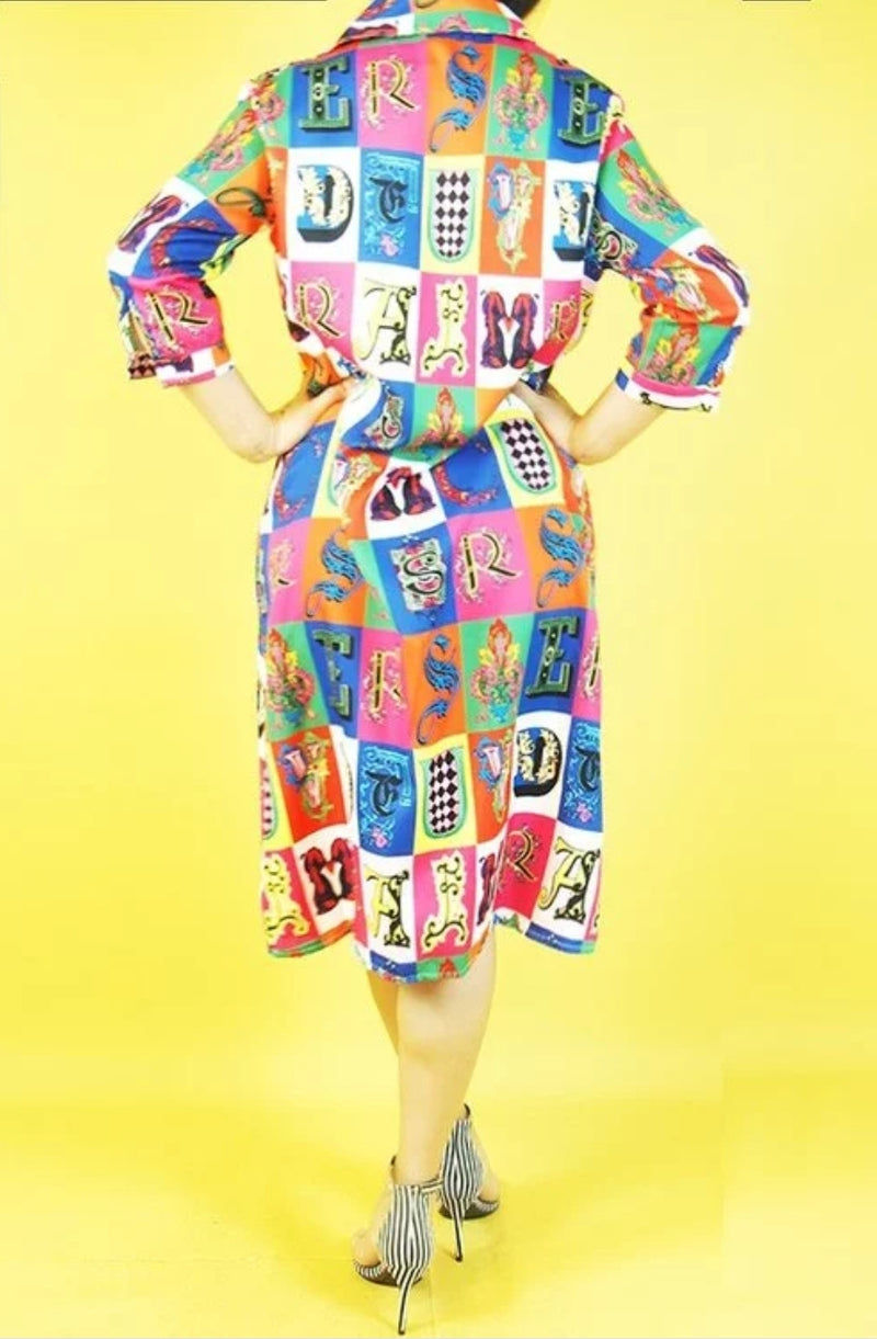 Fierce in Colours Shirt Dress