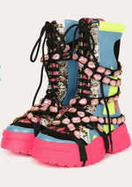 Take a hike Bejeweled boots (pink crystals)