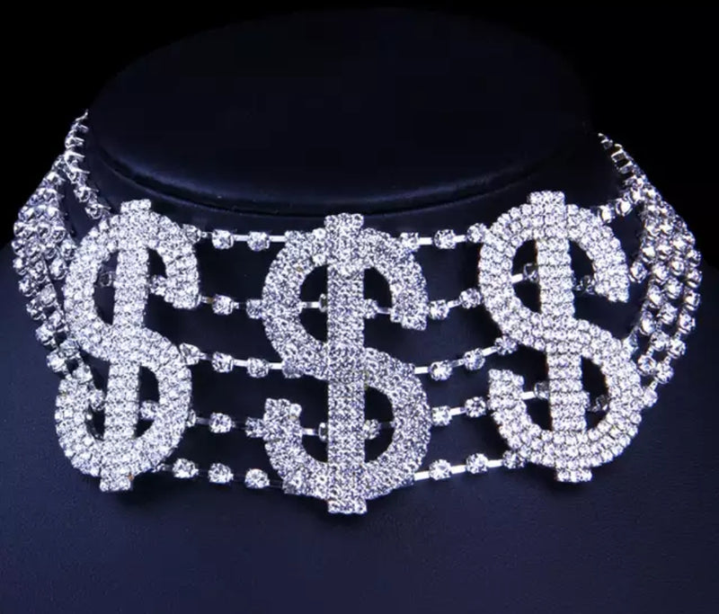 Money Talks Rhinestone Choker